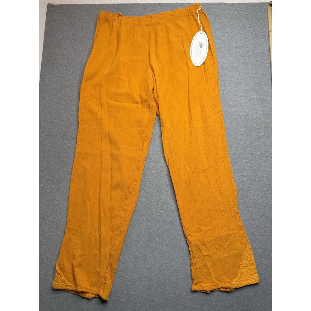 Oh My Gauze! Women's Orange Marigold Cannes Cotton Pull On Pants Size 2